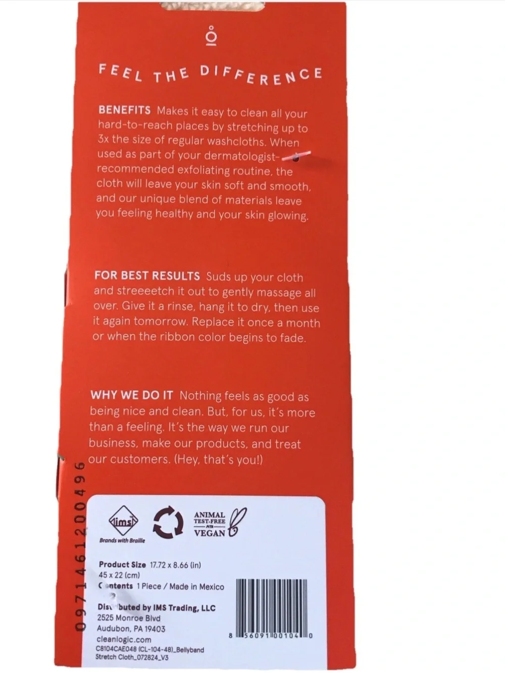 Cleanlogic Exfoliating Stretch Cloths - Orange & Green- 3 Pack